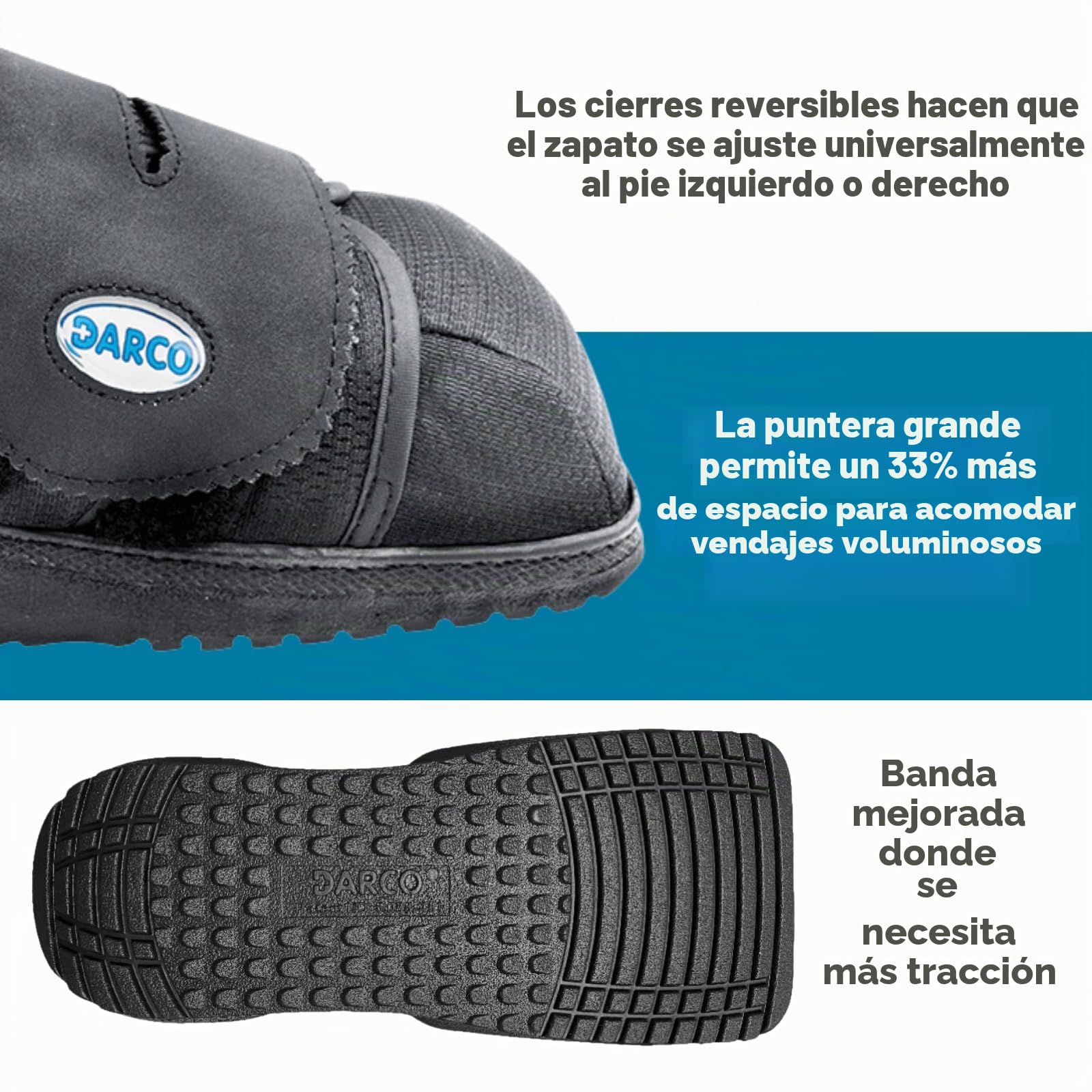 DARCO - Botas médicas protectoras multiusos - Zapato médico estabilizador suministrado por el NHS - Botas de alivio de presión #1 para curación postoperatoria, heridas y úlceras - Pie izquierdo o