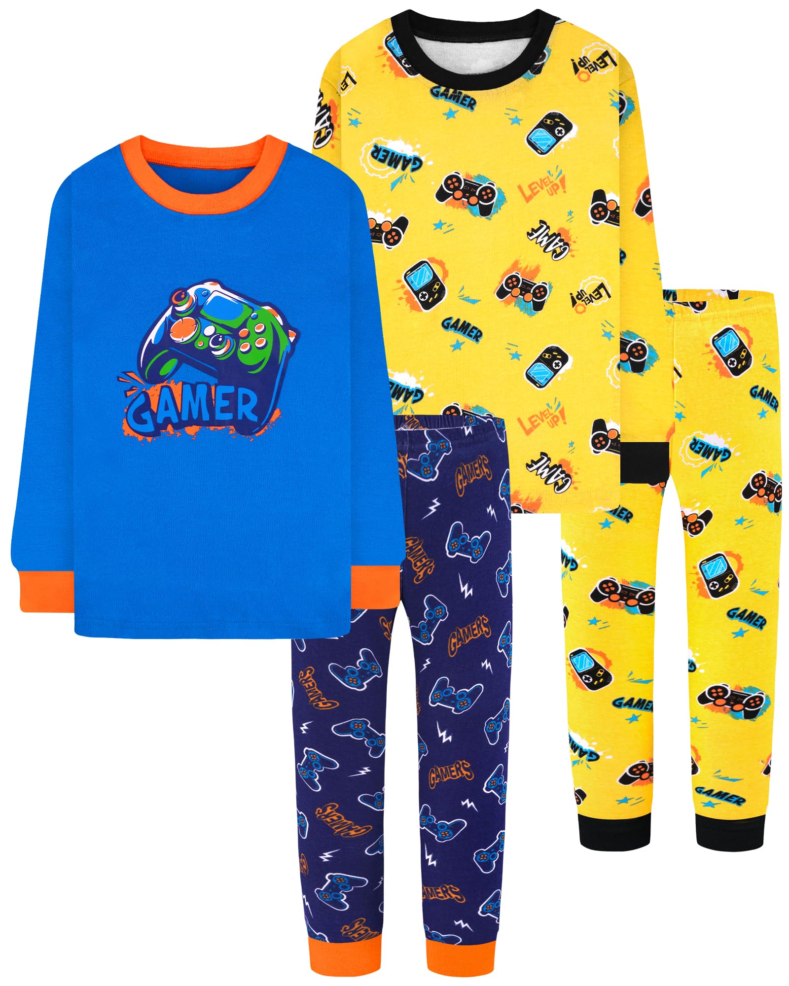 DAUGHTER QUEEN Boys Pajamas 18-24 Months Gamer PJs 100% Cotton Long Sleeve Pj Sets Baby Toddler Sleepwear Game Jammies Sleeping Clothes Outfits 18m/Mo 24m/Mth