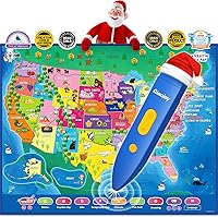 Vista 10 de Mapa Interactivo Bilingüe para Niños Mapa Parlante de EE.UU. Mapa del Mundo para Niños Aprendizaje, Juguetes Juegos de Geografía Mapa Electrónico