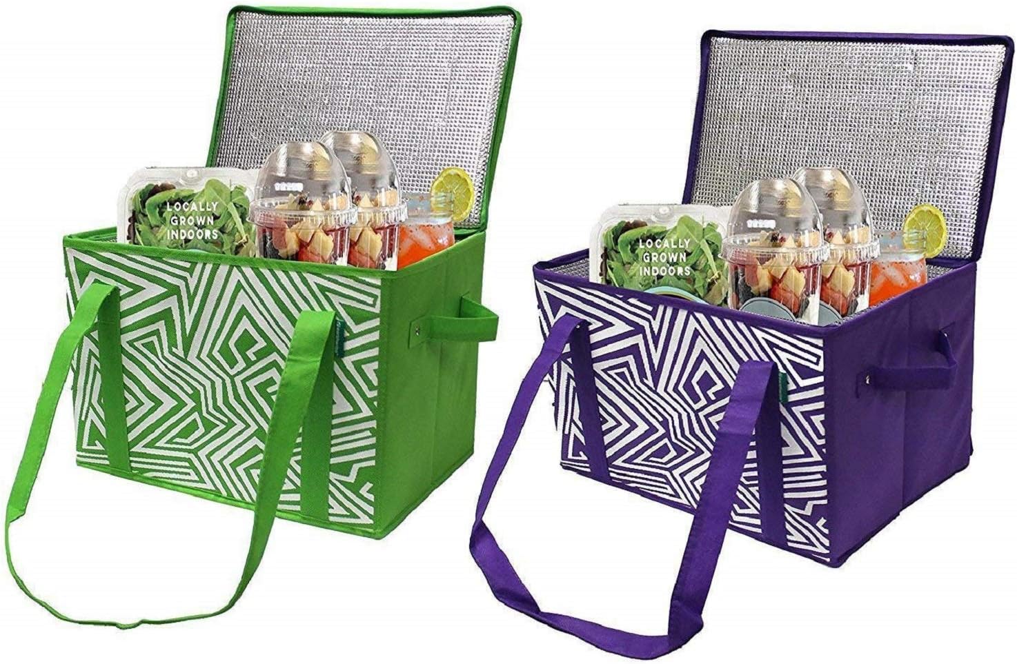 Earthwise Insulated Reusable Grocery Bag Shopping Box with REINFORCED