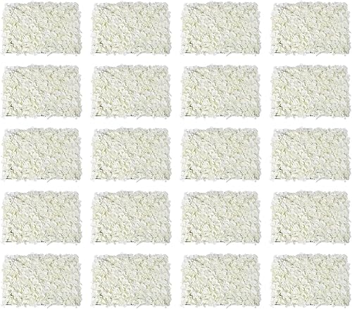 Vista 10 de 20 paneles de pared de flores artificiales, decoración de pared de 24 x 16 pulgadas, paneles decorativos de flores de hortensias para el hogar, 20