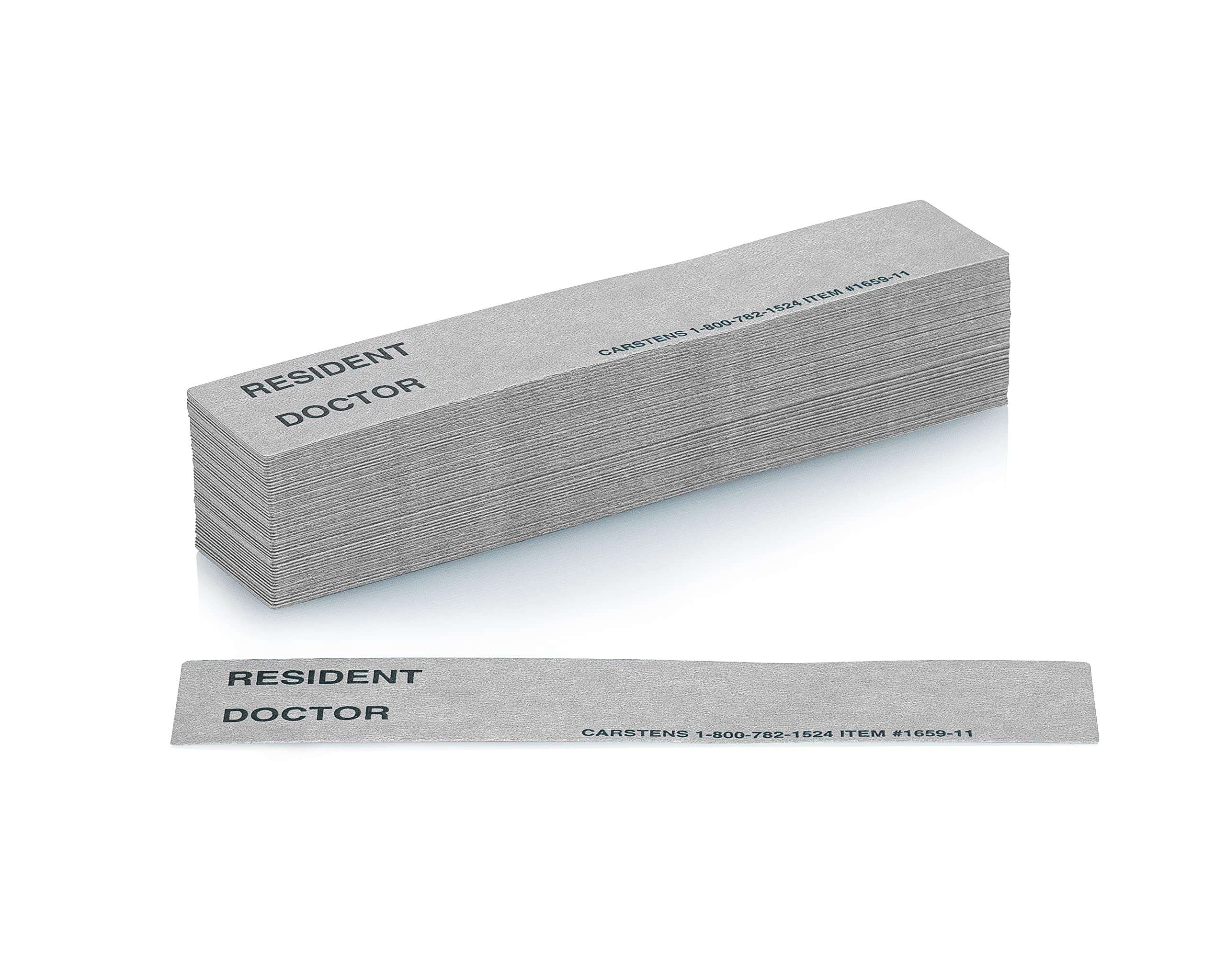 Carstens - Silver Resident/Doctor Preprinted ID Cards for 1.5 – 4” Ring Binder Spines - Pack of 100 (1659-18) - Ideal Medical Record Labels for 3 Ring Binders