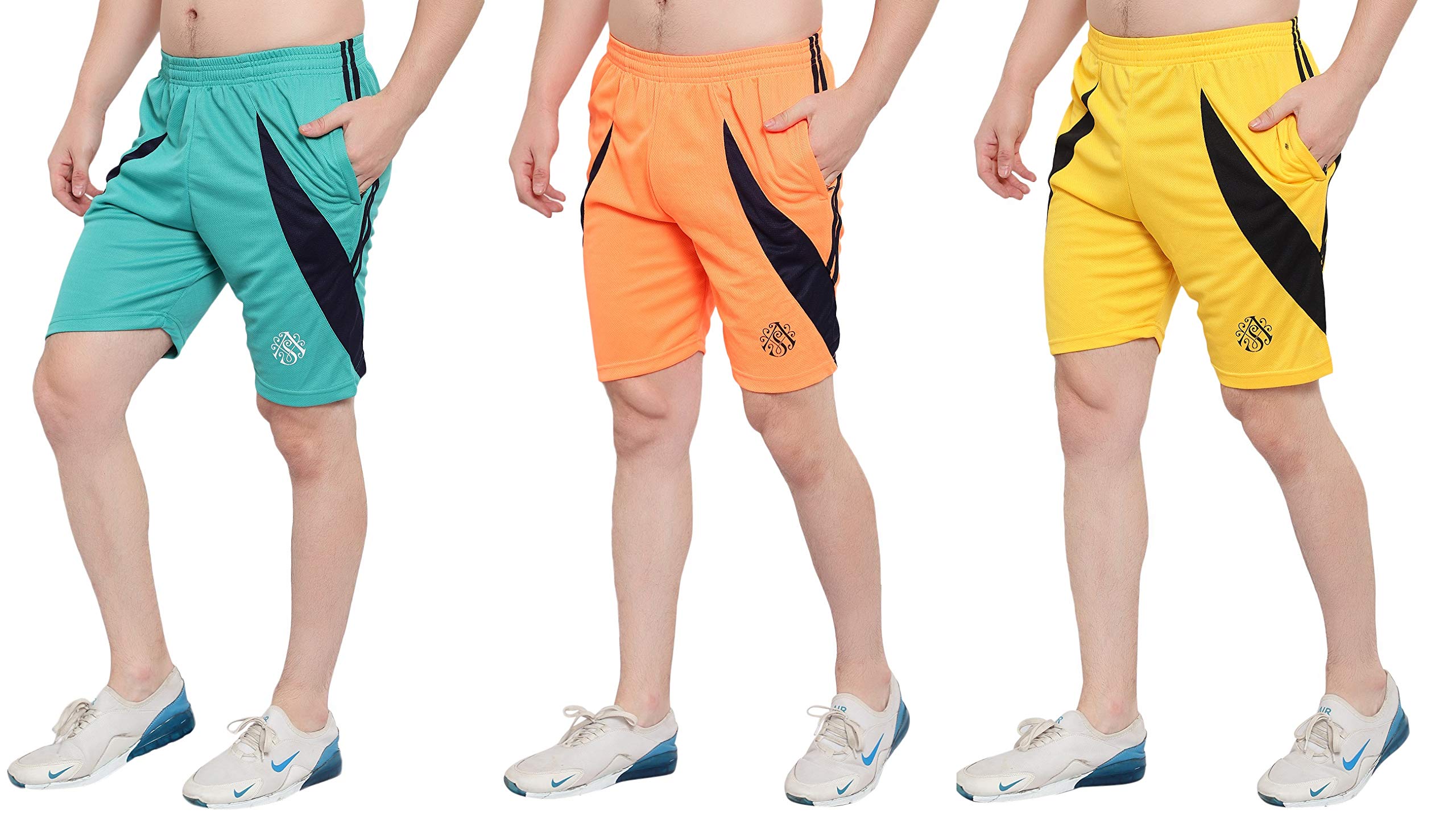 dia a dia Men's Polycotton Running Sports Gym Shorts Pack of 3-picture-49