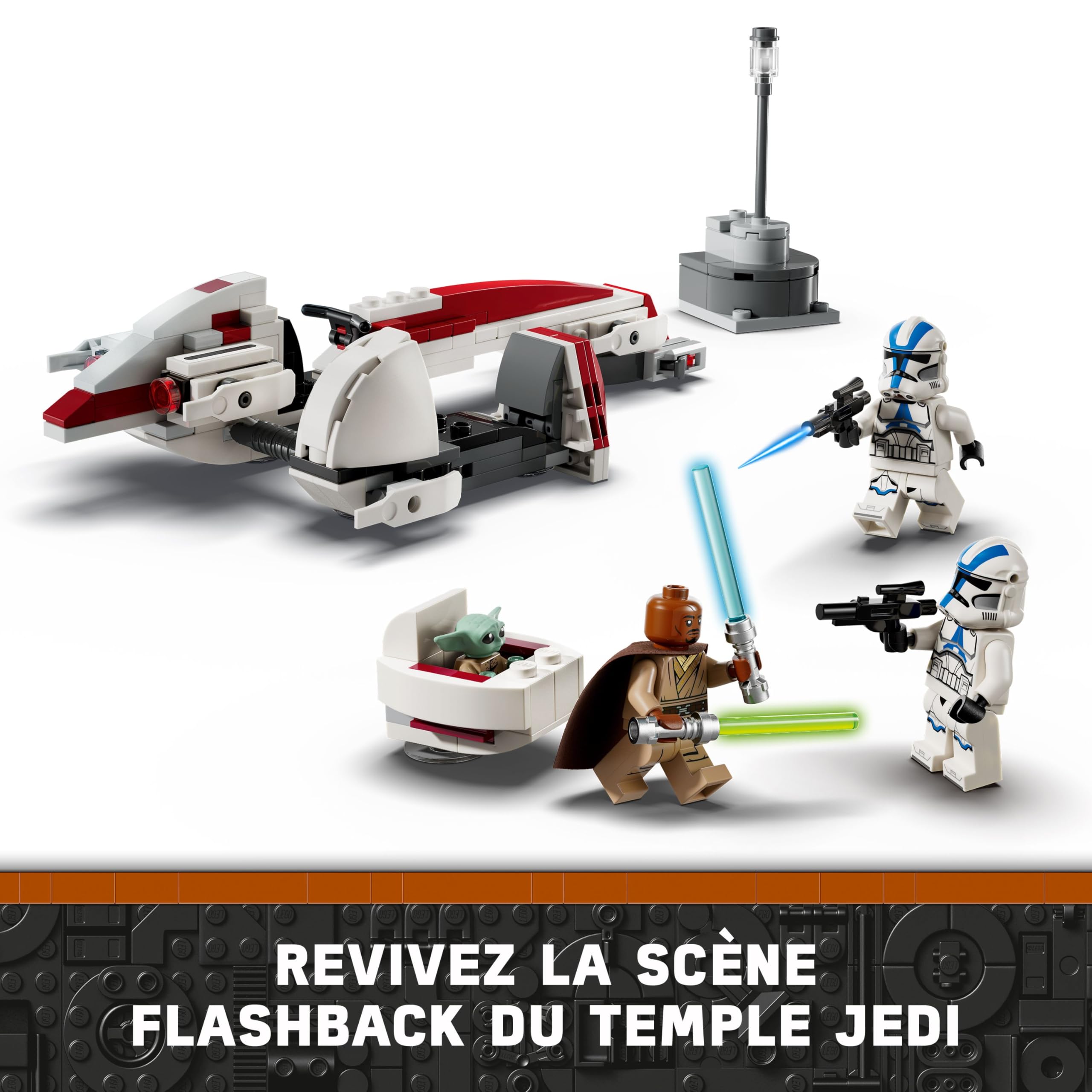 LEGO Star Wars : The Mandalorian L’évasion en Speeder BARC Set de Construction pour Enfants - Moto avec Side-Car à Construire, Inclut Kelleran Beq et Grogu, Un Cadeau pour Les Enfants dès 8 Ans 75378