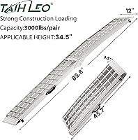 Vista 2 de Rampas para camiones de capacidad de 3000 libras – 2 rampas de carga resistentes de 7.5 pies, rampas de carga plegadas para motocicletas