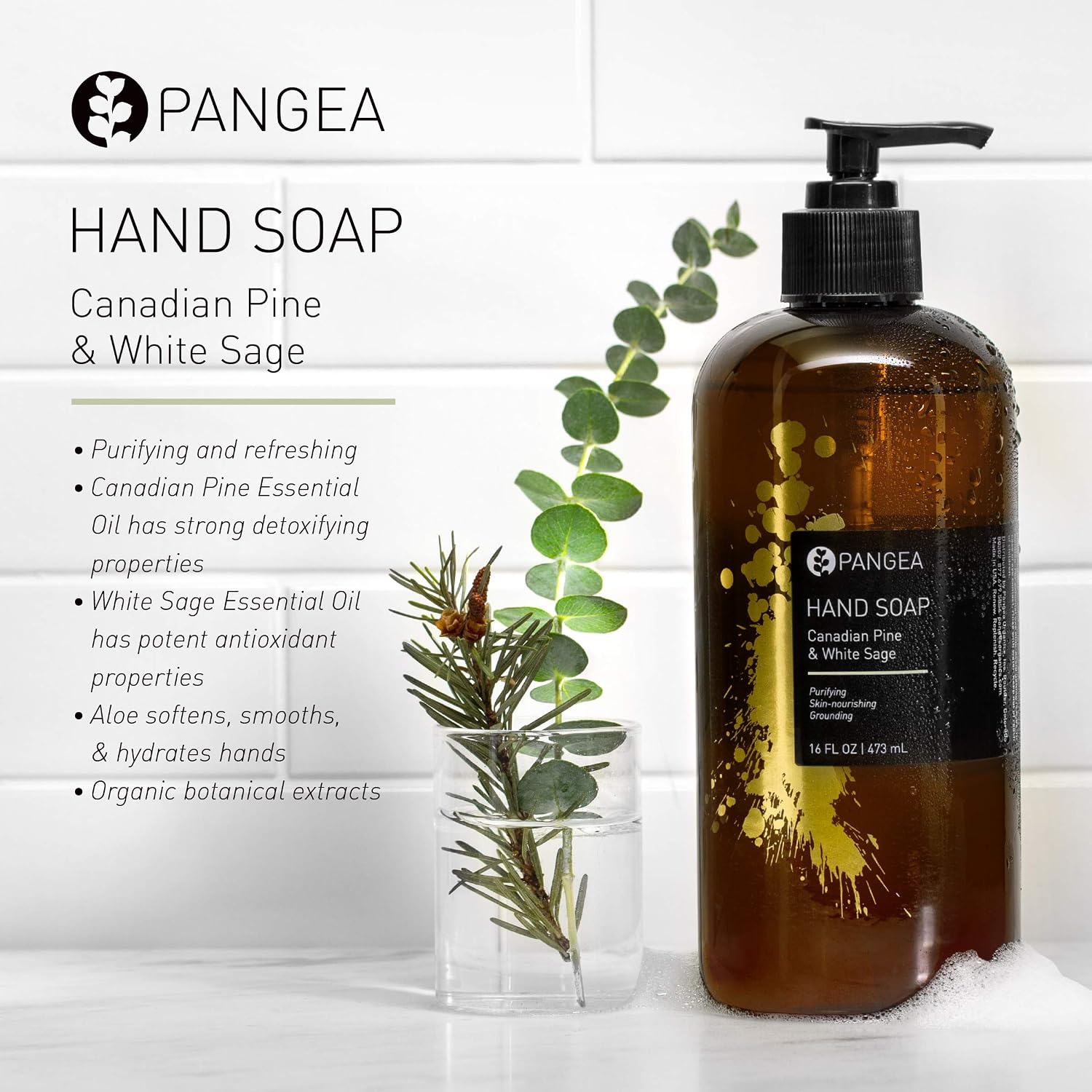 Pangea Organics | Liquid Hand Soap, Canadian Pine & Sage, 16 fl oz