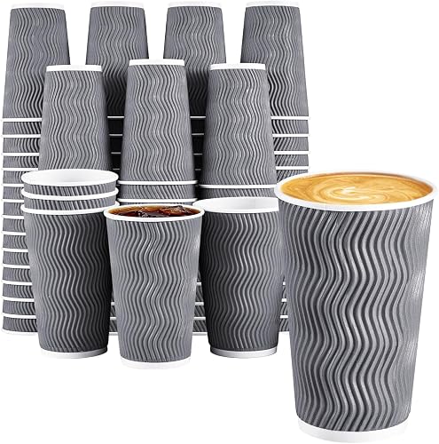 Lamosi 500 Count 16 oz Insulated Coffee Cups, Disposable Paper Cup No Lids