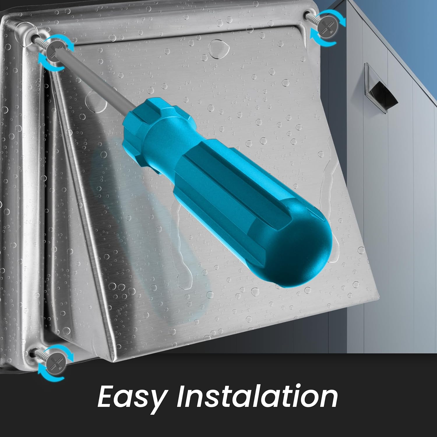 Repa Market 6" Inch Range Hood Vent Cover - Stainless Steel Dryer Vent Cover - Indoor/Outdoor, Kitchen, Shed Vent, Air Vent Covers - Dryer Wall Vent Backdraft Damper for Exhaust, Intake HVAC System