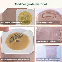 Vista 3 de 21 bolsas de colostomía de dos piezas para ostomía, suministros de ostomía, bolsas drenables con cierre para ileostomía, colostomía, urostomía