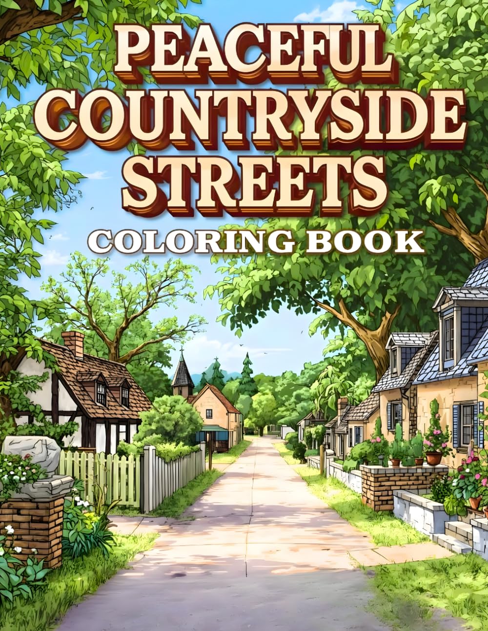 Peaceful Countryside Streets Coloring Book: 38 Quiet Village Roads to Color with Rustic Cottages, Tree Lined Paths and Charming Small Lanes – Ideal ... & Cottage Life Collection by Amicia Moreno)
