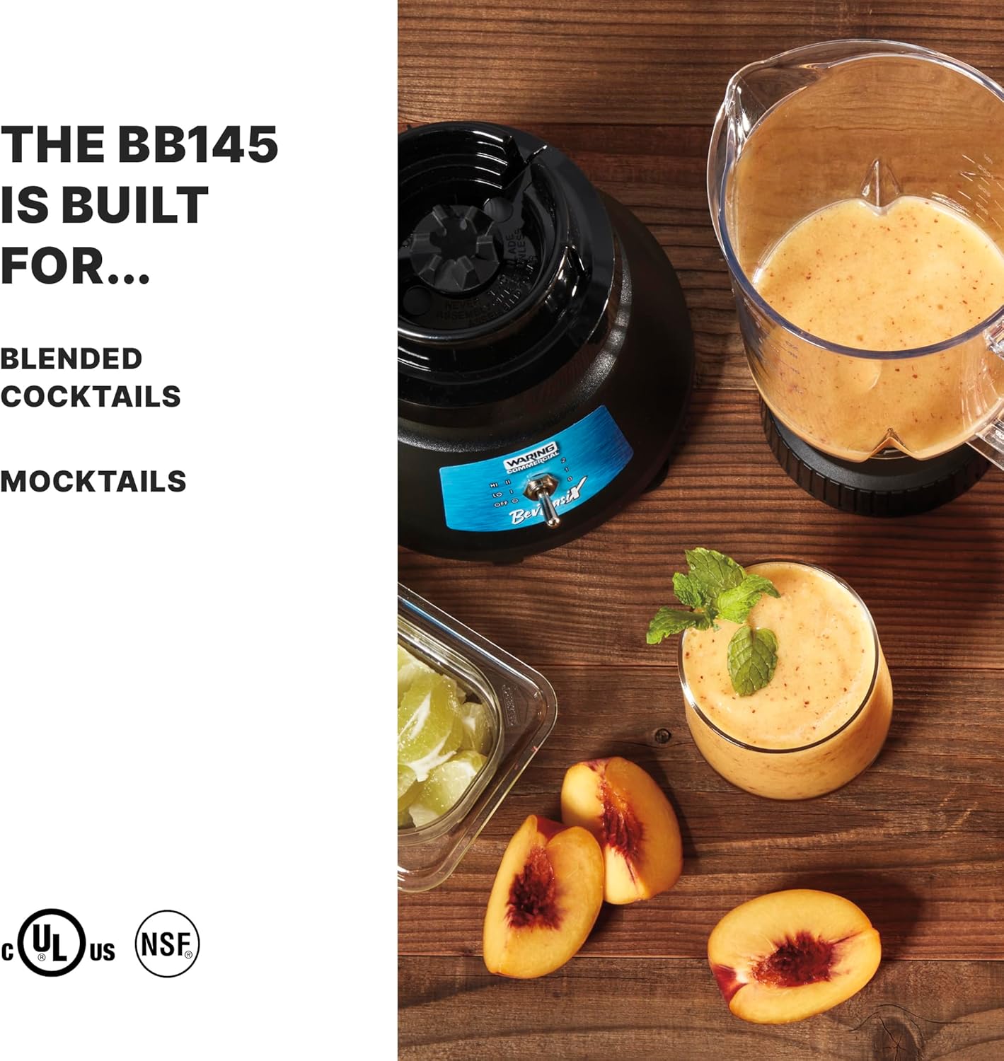 Waring Commercial 1/2 HP Bar Blender 2-Speed with 32 oz. Stainless Steel Container