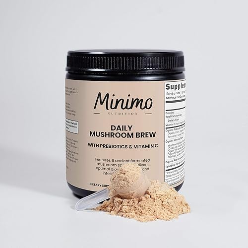 Miniatura 6 de Mezcla orgánica de hongos con fibra prebiótica, extracto de té verde y vitamina C para digestión, energía e inmunidad, 30 porciones