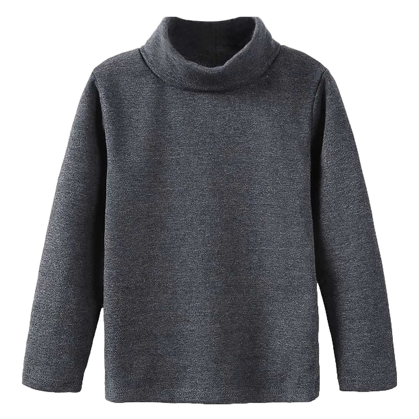 3pcs Garçons Filles Manches Longues Couches de Base Hauts Coupe Ajustée Col Roulé Élastique Décontracté Chandail pour 3-14 Ans