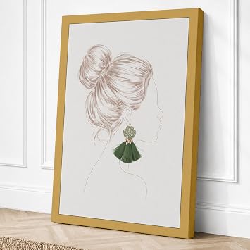 Figure with Gathered Hair Canvas Wall Art Print 30x20 Inch