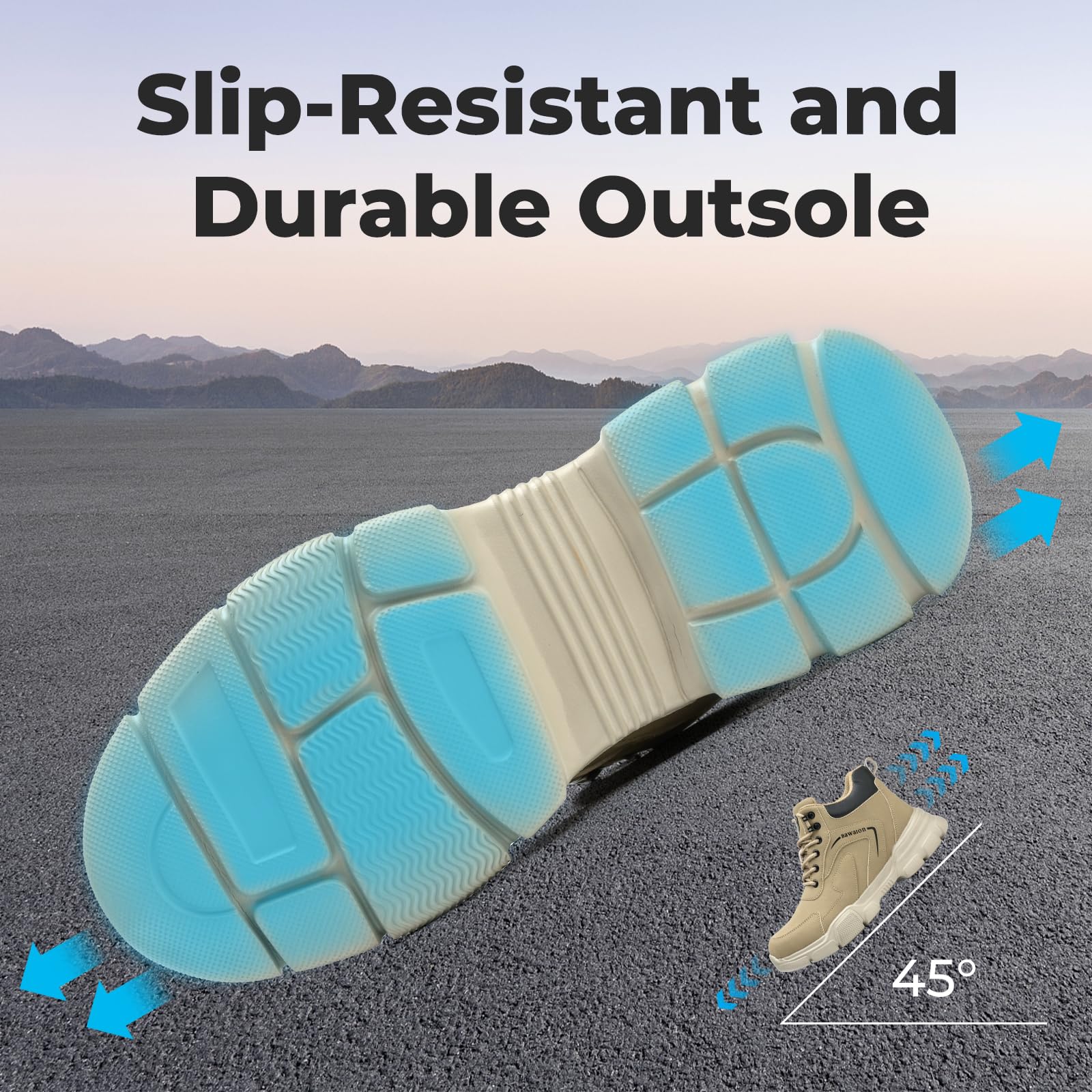 Nasogetch Scarpe Antinfortunistiche Uomo Donna Alte Scarpe da Lavoro Impermeabile Stivali da Lavoro Leggere Comode con Punta in Acciaio