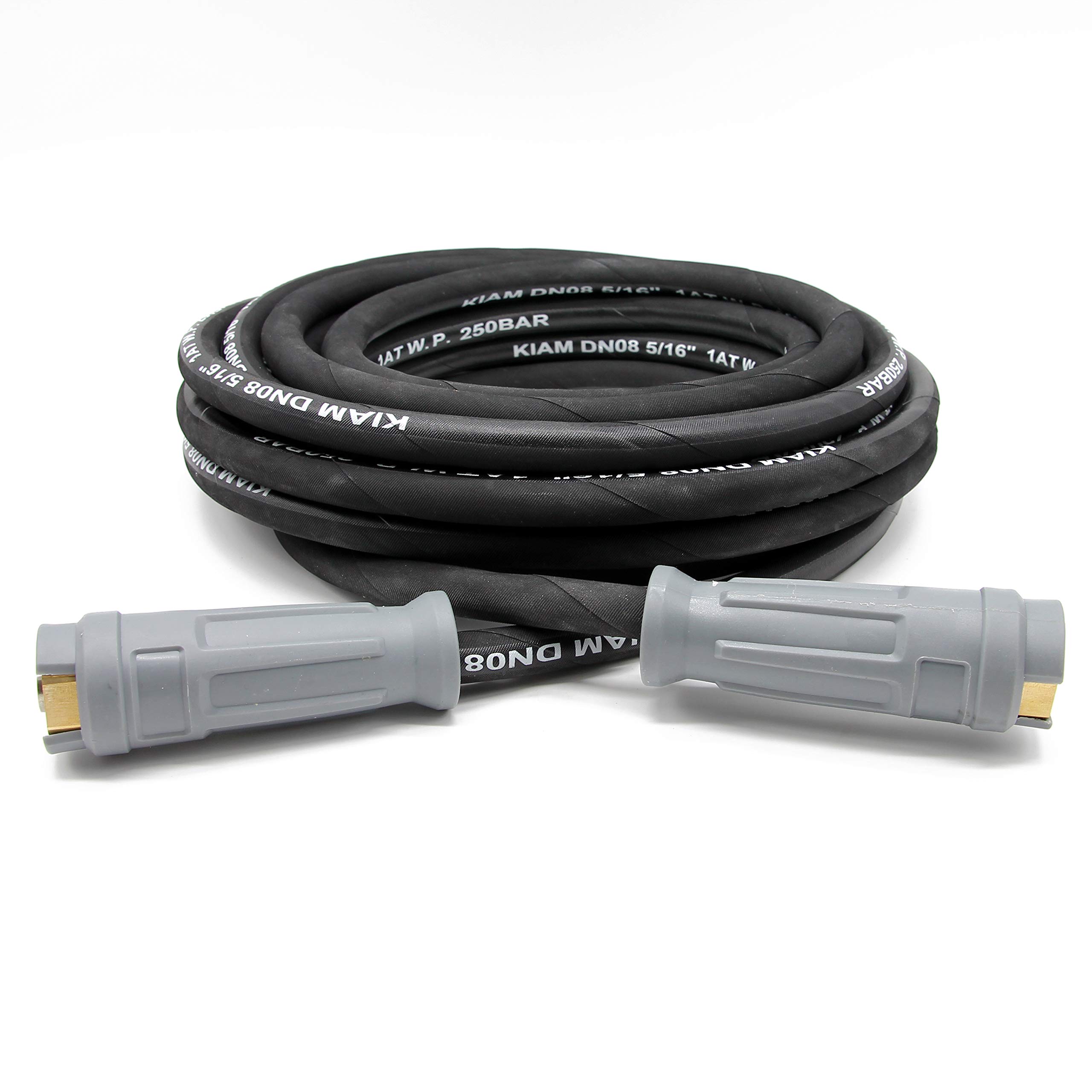 Equip2clean 5/16" Heavy Duty Pressure Washer Replacement Hose for Karcher EASY!Lock System | 30 Metres | 250 Bar/3625 PSI Max Pressure | Rubber Sleeved Reinforced Braided Design | Hot Water Compatible