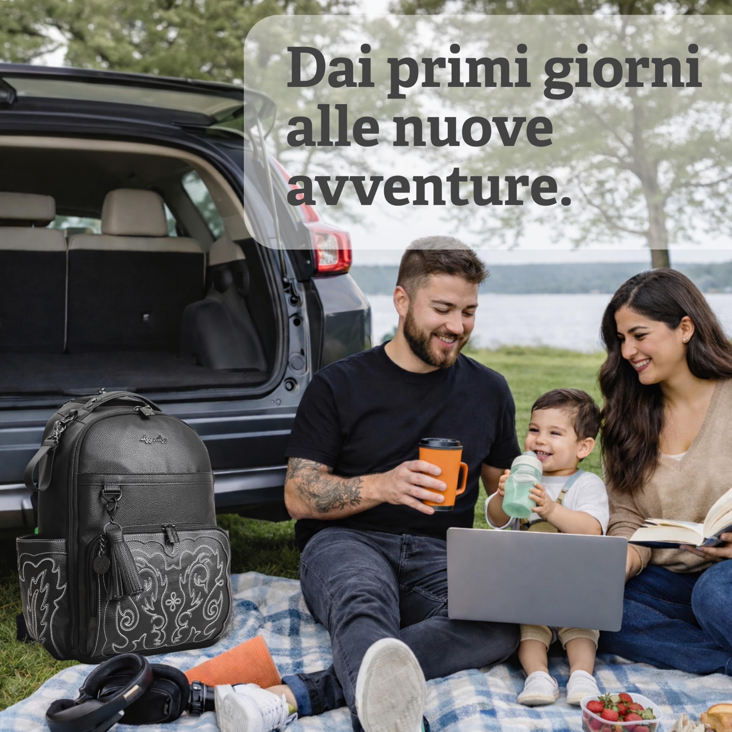 Itzy Ritzy Zaino Fasciatoio | Borsa Cambio con Materassino | Grande abbastanza per il loro mondo, organizzato per il tuo | 19 Tasche, Portabiberon Termici, Ganci Passeggino | Caffè e Panna