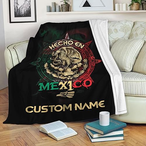 Miniatura 4 de Manta de México con nombre personalizado para hombres y mujeres, mantas personalizadas de México con bandera de México, manta de bandera mexicana,