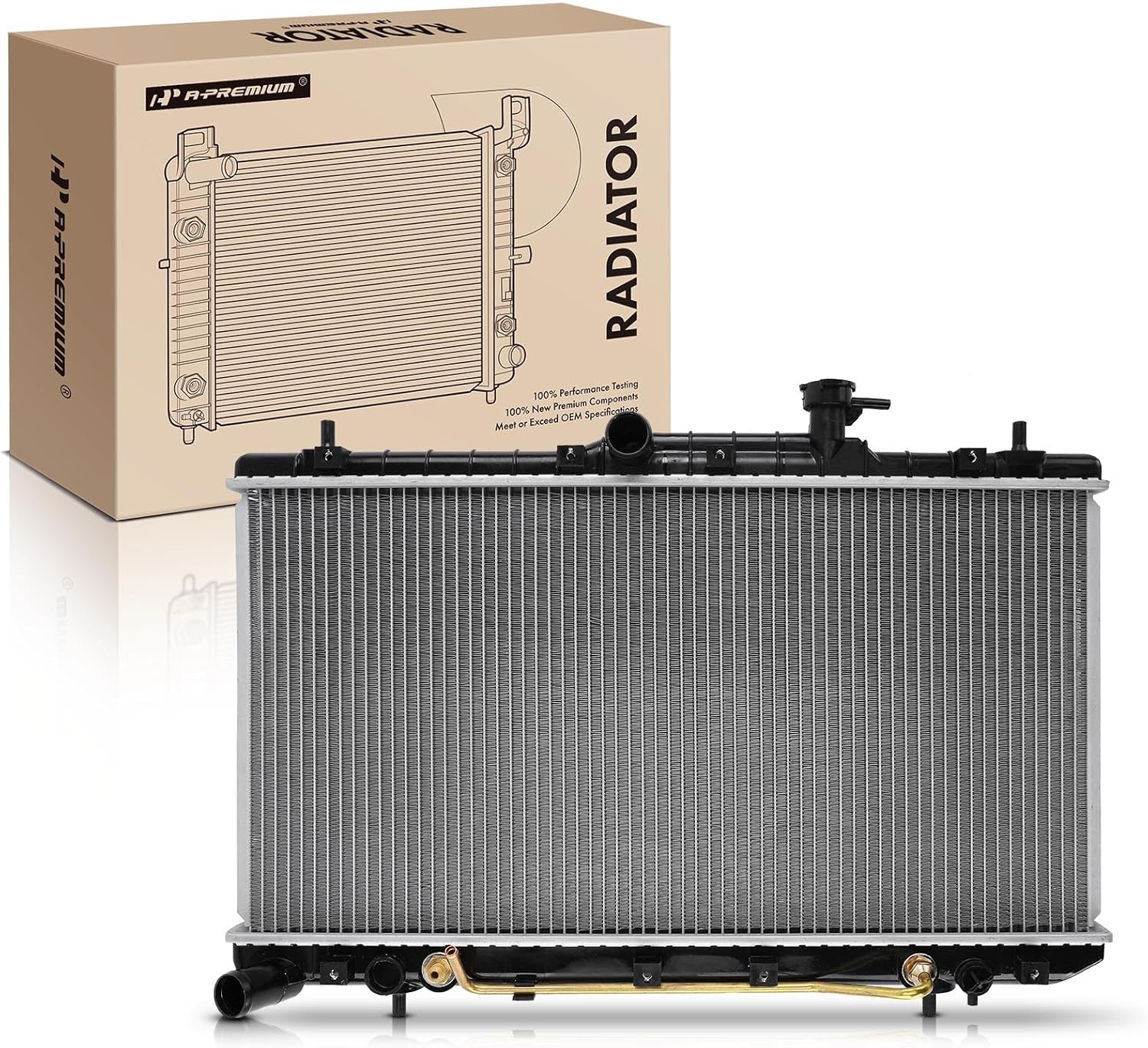 A-Premium Engine Coolant Radiator with Transmission Oil Cooler Compatible with Hyundai Accent 2000-2005 1.5L 1.6L, Automatic Transmission, Replace# 2531025152