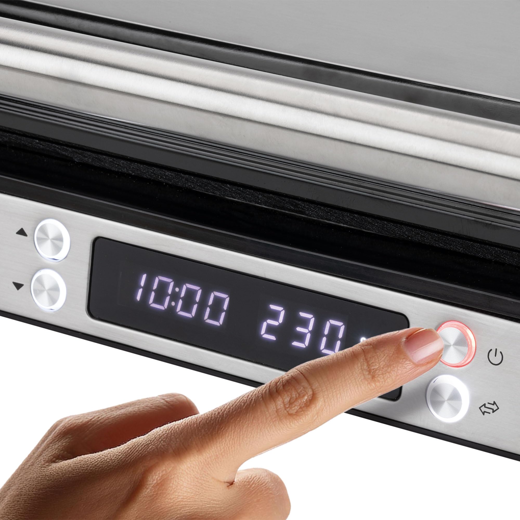 JATA JEGR1529 - Grill Eléctrico Digital 2000 W. Parrilla con apertura total 180° | Pantalla LED | Placas mixtas antiadherentes sin PFOA | Tapa basculante | Bandeja recogegrasas