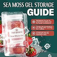 Vista 8 de TrueSeaMoss Gel de musgo marino – Hecho en EE. UU. – Musgo marino recolectado en la naturaleza, frutas y verduras en frasco – Fresa, paquete de 1