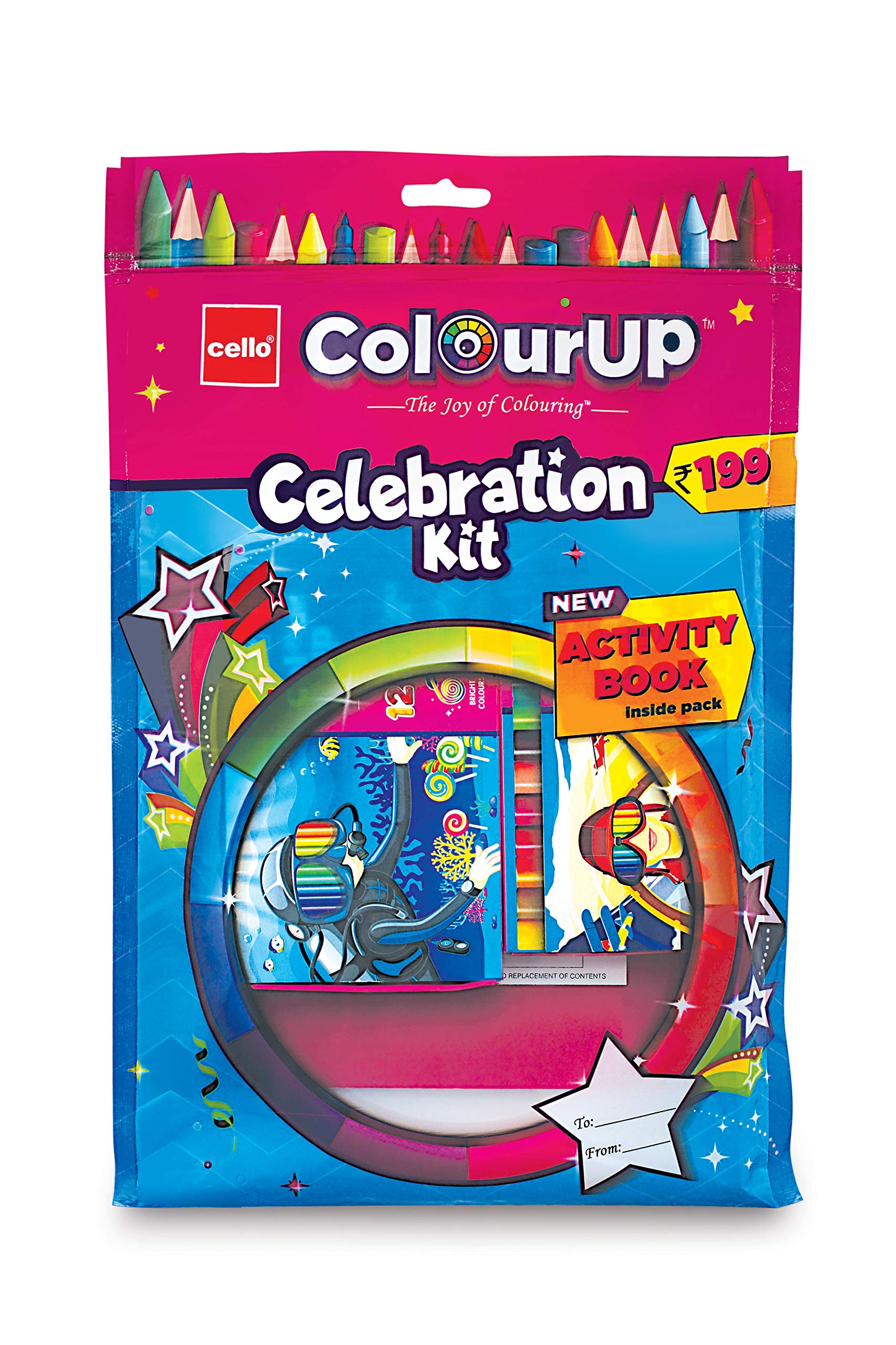Cello15 Oil Pastels, Sketch Pens ColourUP Celebration Kit Pack