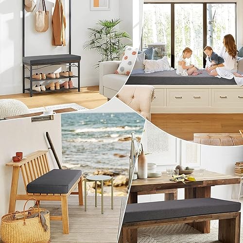 Miniatura 6 de FINDEN Cojín de banco personalizado cojín de banco de patio para interiores cojines de exterior para muebles de patio cojín de asiento de banco