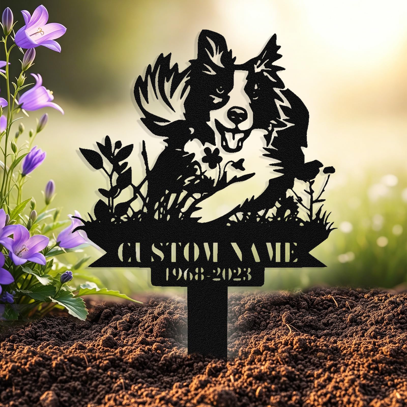 Custom Dog Grave Marker Outdoor, Personalized Metal Pet Memorial Grave