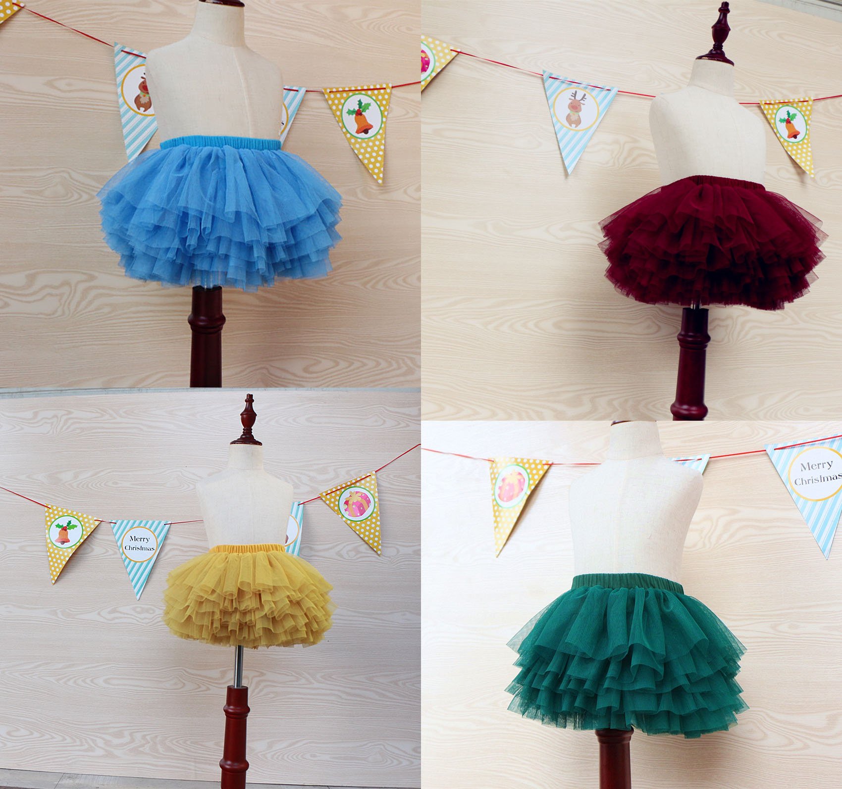Eaasok Baby Girls' Tutu Skirt Toddler 6 Layered Tulle Tutus 1-8T Blue