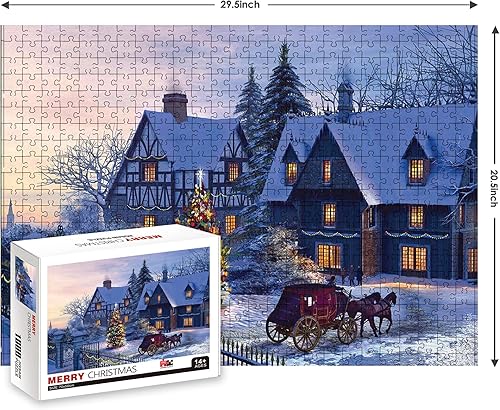 Miniatura 2 de Rompecabezas de Navidad 2023, regalos de obras de arte para adultos, adolescentes y familias, las piezas encajan perfectamente sin polvo, 27.56 x