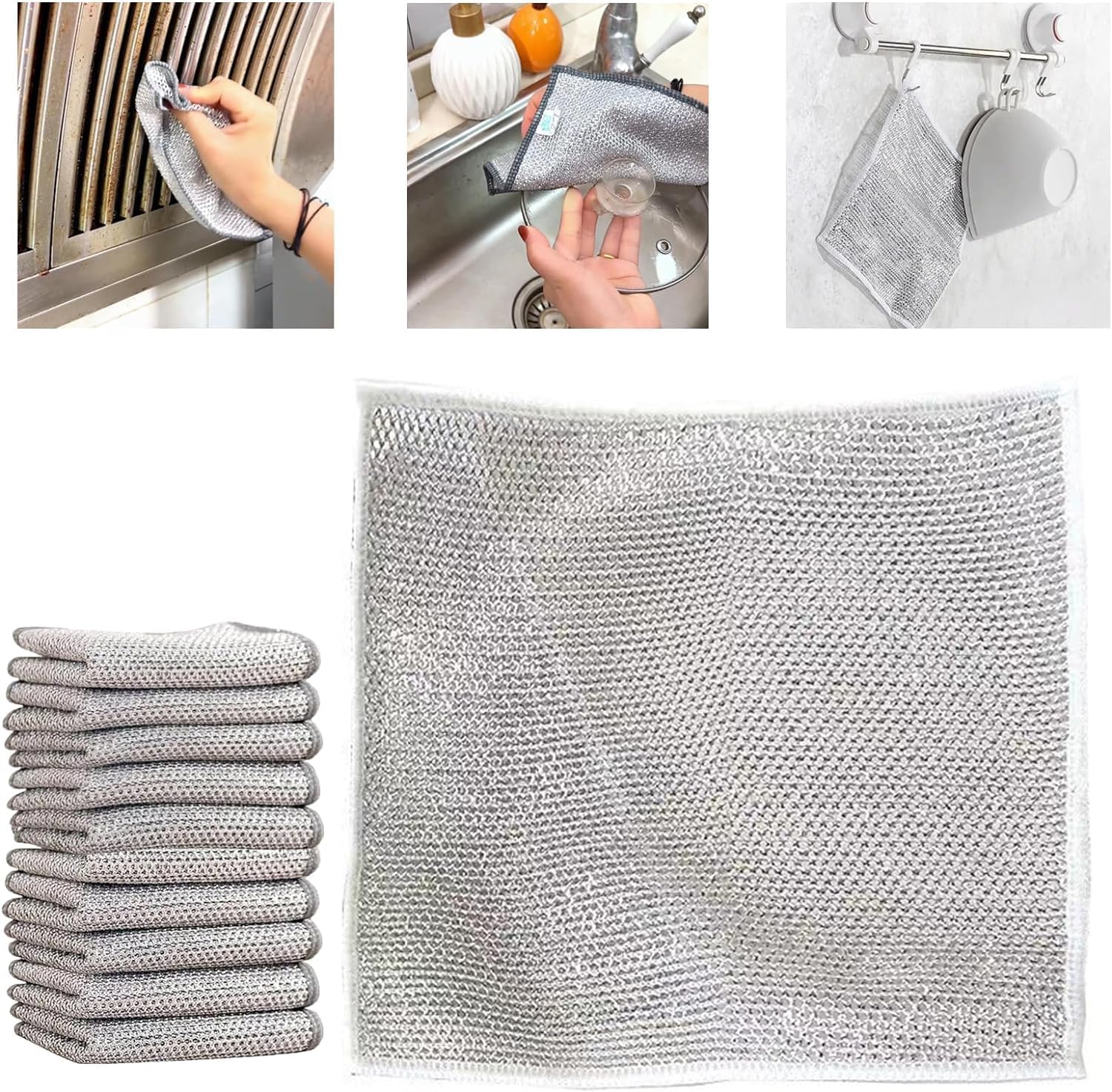 (10 pièces) Chiffon de Nettoyage en métal Éponge métallique pour — free download