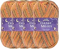 Vista 11 de JubileeYarn Chunky Melody - Hilo para tejer 100g/madeja, mezcla de lana gruesa, color maíz naranja - 2 madejas