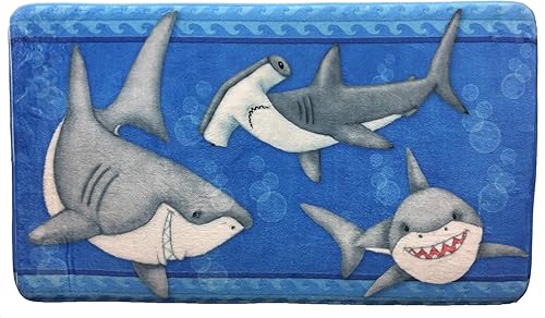 Borders Unlimited Fish 'N Sharks - Alfombrilla de baño infantil con espuma viscoelástica, multicolor Borders Unlimited Fish 'N Sharks - Alfombrilla de baño infantil con espuma viscoelástica, multicolor