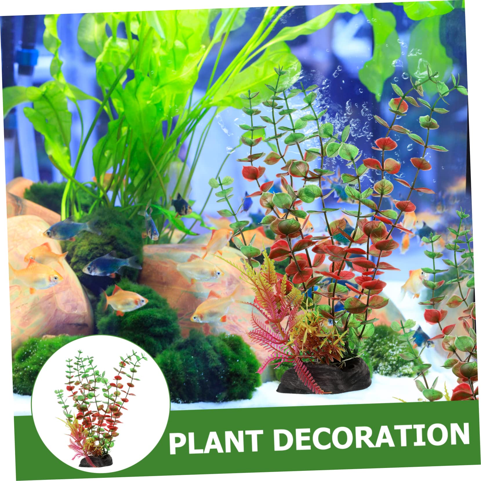 YARNOW 4 Juegos Plantas De Paisajismo para Acuarios Plantas Artificiales Suministros para Peceras De Acuario Resistentes Al Desgaste Decoraciones para Peceras 2 Piezas * 4