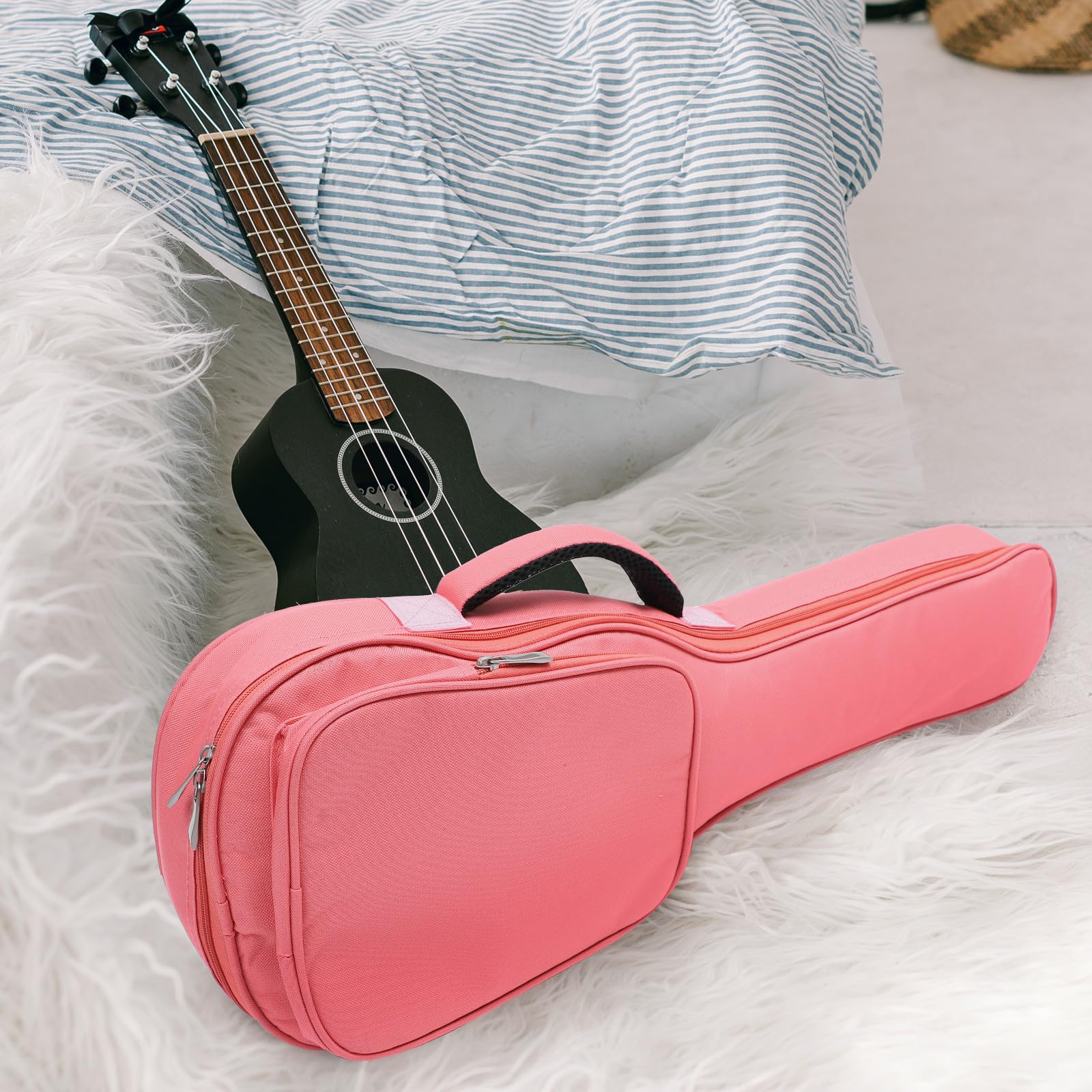 Estuche Portátil para Ukelele 26/27 Pulgadas Rosa Acolchado