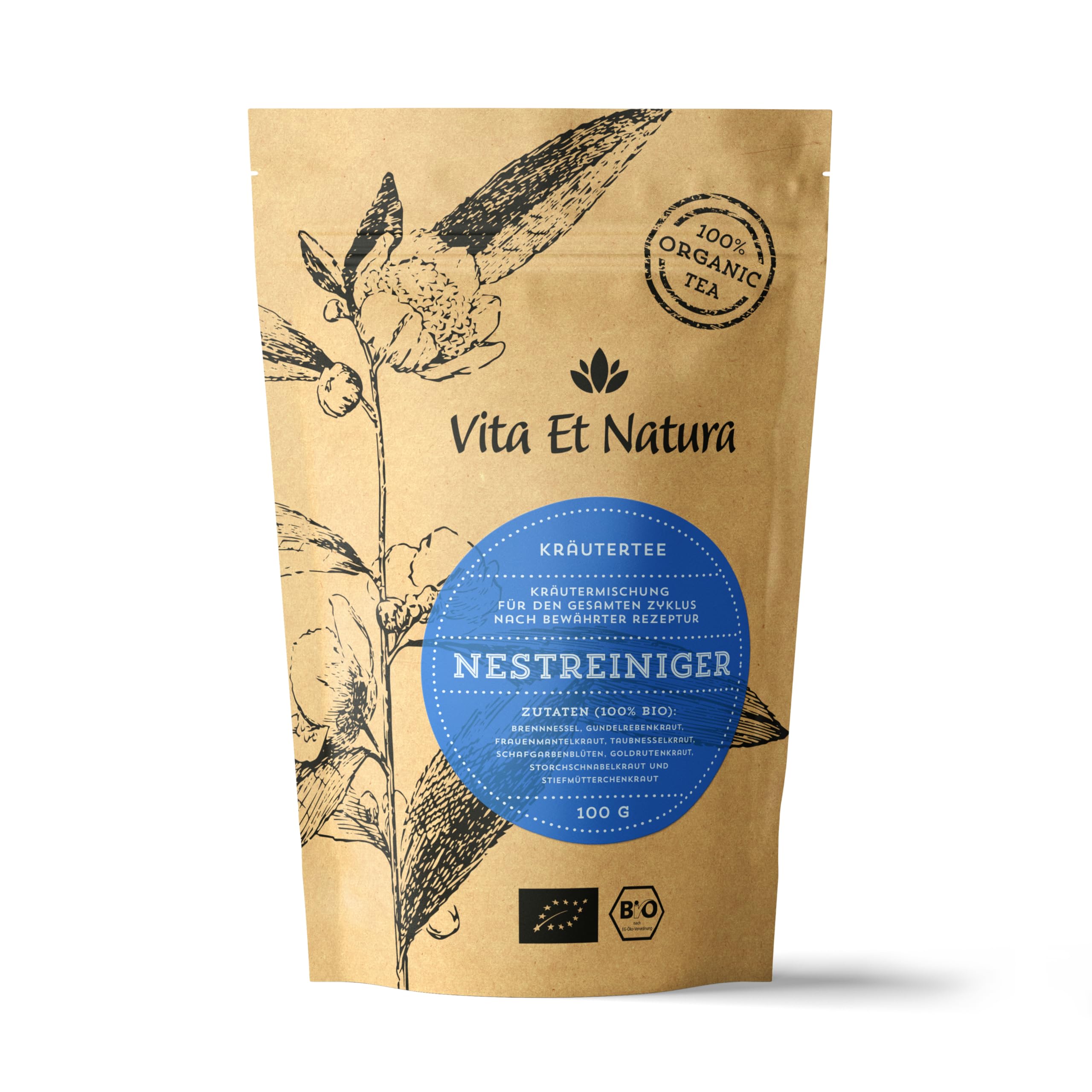 Vita Et Natura® BIO Nestreiniger Tee – Loser Kräutertee nach bewährter Rezeptur für den gesamten Zyklus – 100% biologisch und naturbelassen