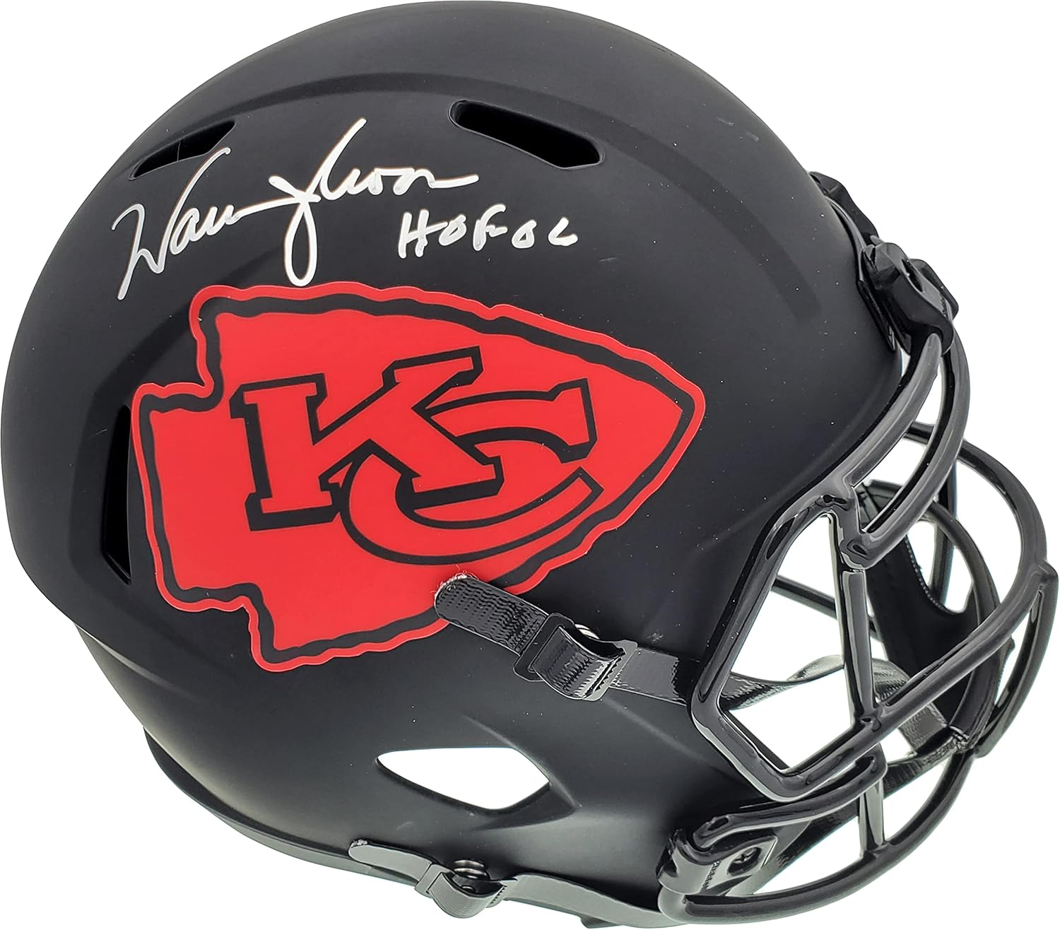 Warren Moon Autographed Eclipse Black Full Size Speed Replica Helmet "HOF 06" MCS Holo Stock #187026