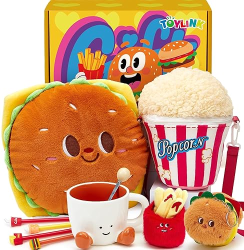 Hamburger Plush Toy Gift Set, 11" Cute Stuffed Burger Plush