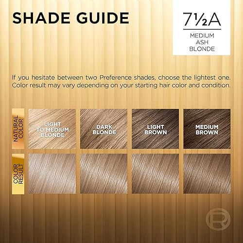 Miniatura 3 de LOreal Paris Superior Preference - Tinte permanente para el cabello que desafía la decoloración  brillo rubio ceniza medio 75A paquete de 2 tinte