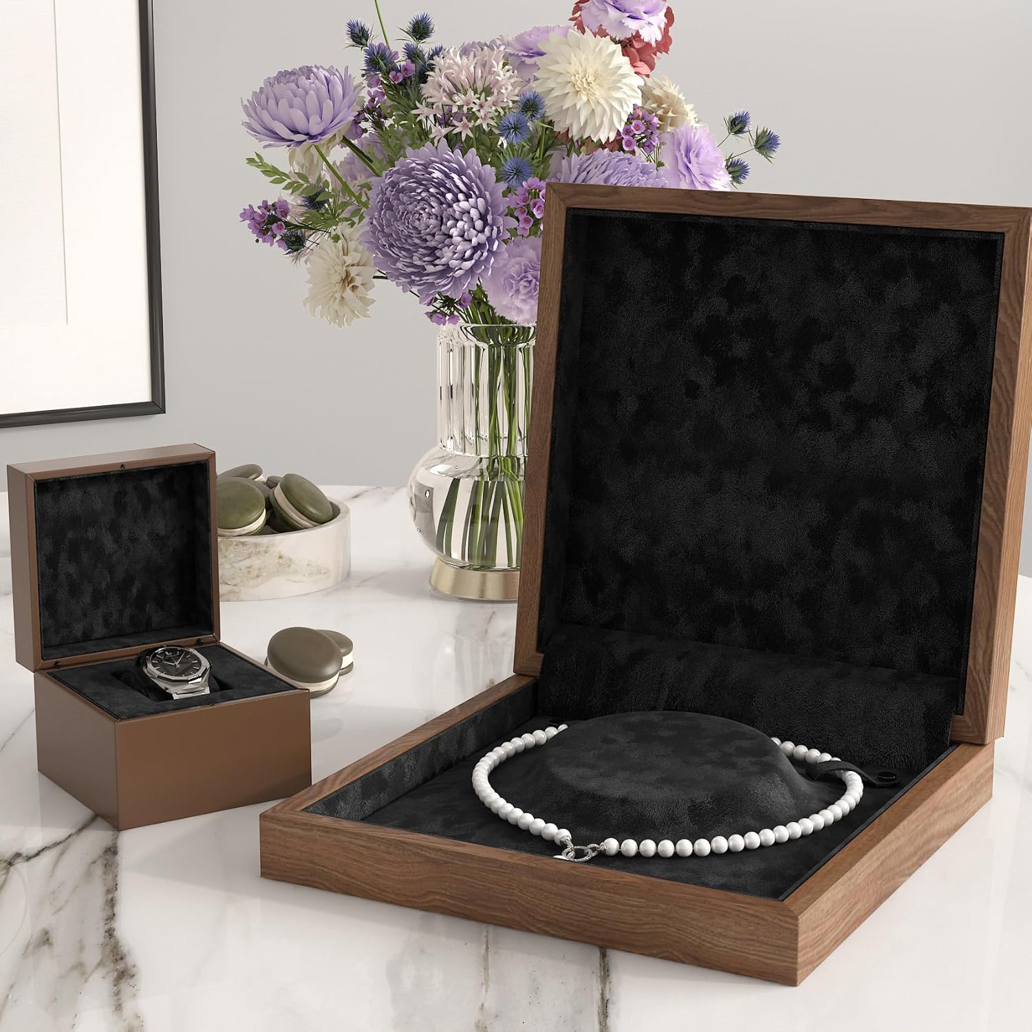 Stickyart Black Peel and Stick Velvet Wallpaper Drawer Liner Luxury Textured Fabric Contact Paper Self Adhesive Removable Vintage Felt Wall Paper for Jewelry Box Cabinets Bedroom Wall 12"x80"