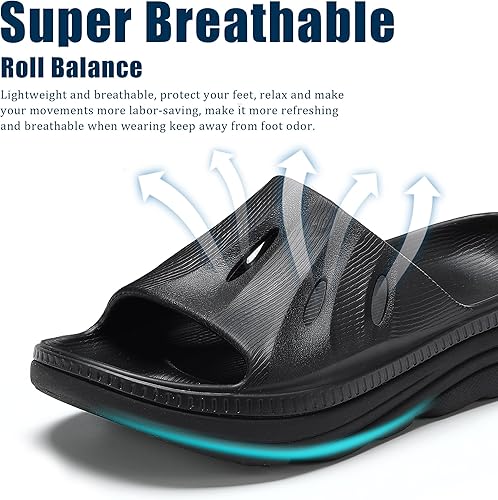 Miniatura 3 de NPNYSY Womens Recovery Sandals Mens Comfortable Athletic Slides Thick Cushion Lightweight Plantar Fasciitis Sport Sliders of Indoor Outdoor,Arch