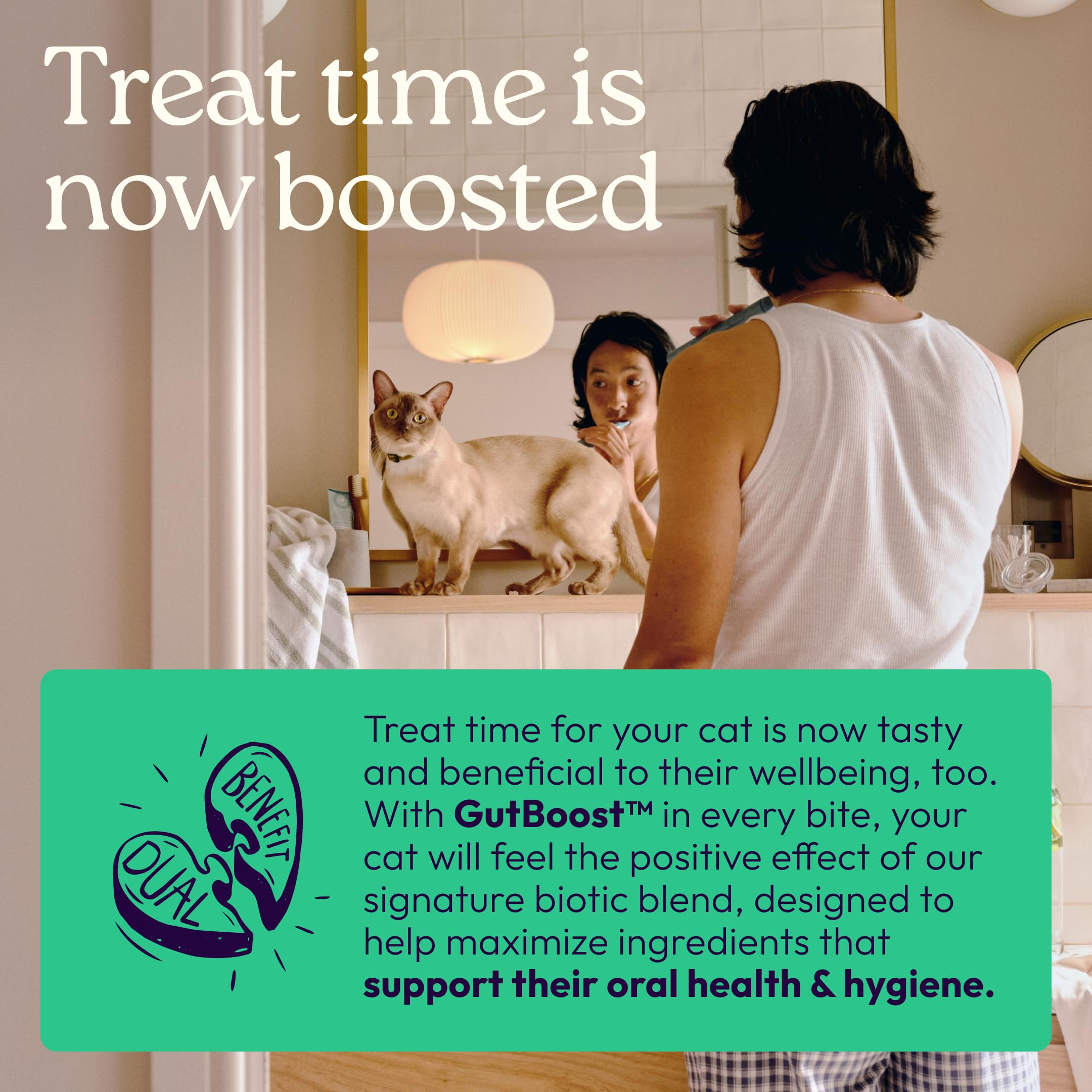 New! WellJoy Cat Treat Dental+ GutBoost | Helps Reduce Tartar | Helps Freshen Breath | Dual-Benefit GutBoost Formulation | Vet Formulated | Made in USA | Made with Real Chicken | 120 Soft Chews - image 4