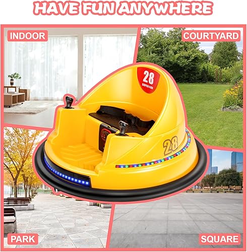 Miniatura 6 de Edostory Coche de parachoques eléctrico de 6 V para niños pequeños, 1.5-8 años de edad, coches de juguete para bebés de 1.5 a 8 años, calcomanía de