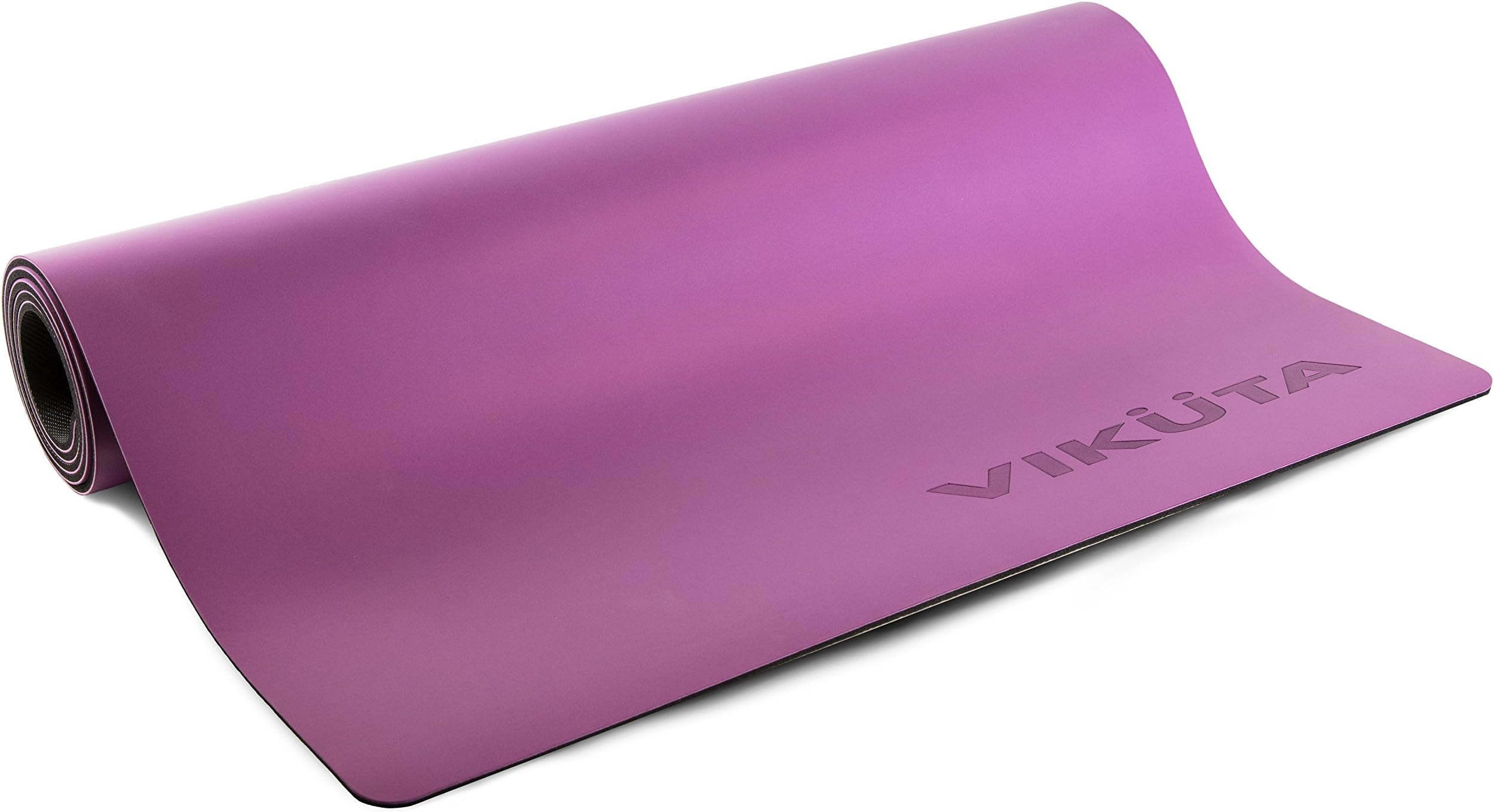 Vikuta Yoga Mat. Premium Non-Slip eco-Friendly mat Ideal for Yoga, Hot Yoga, Bikram, Ashtanga Yoga, Hatha, and Vinyasa Yoga. Natural Rubber with eco Polyurethane Surface. (Plum)
