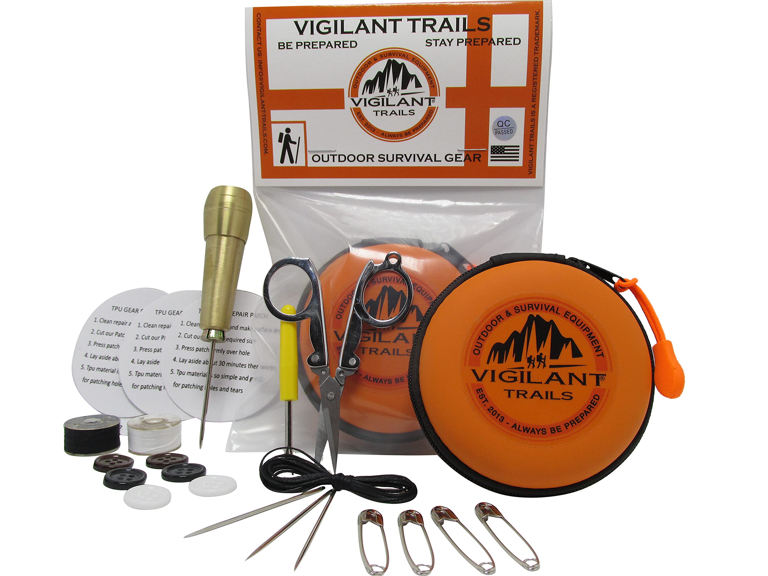 Vigilant Trails Survival Sewing Ultra Light Repair Kit Hiking Gear