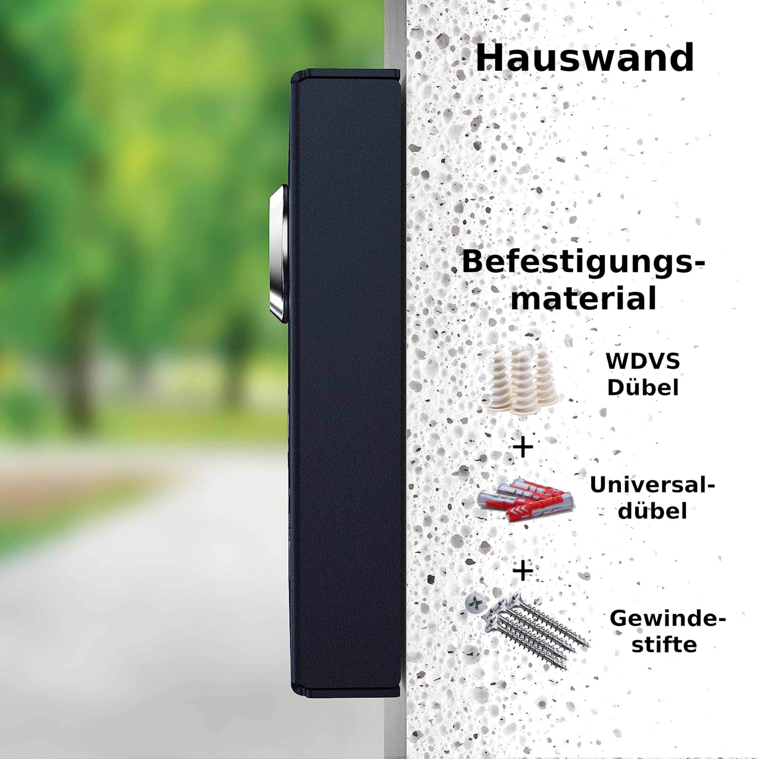 Aufputz Klingelschild aus V2A Edelstahl mit beleuchtetes Namensschild von Graviers Design – Edelstahl – LED Klingeltaster – Türklingel – Made in Germany