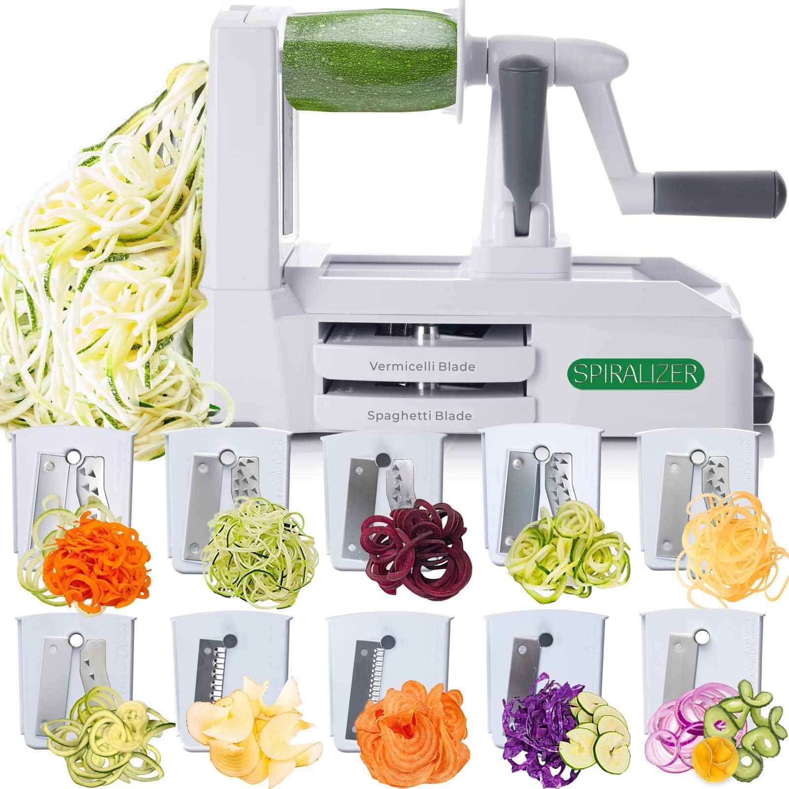 Vegetable Spiralizer Slicer 4 in 1 Rotating Blades Veggie