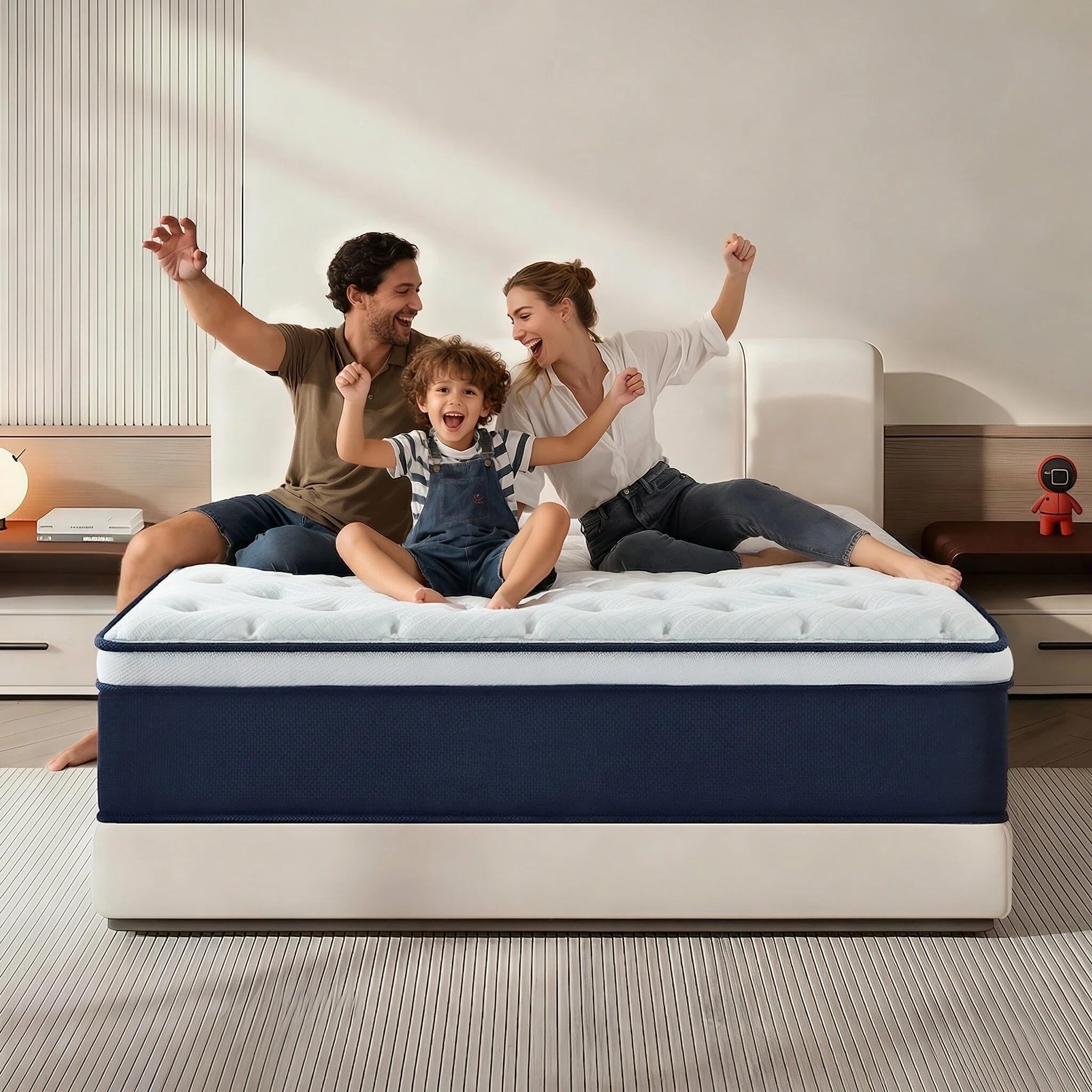 Queen Mattress,12 Inch Queen Size Mattresses in a Box, Hybrid Pocket Spring Mattress with CertiPUR-US Certified Foam, Fiberglass Free, Cool Sleep Technology 80''L x 60''W