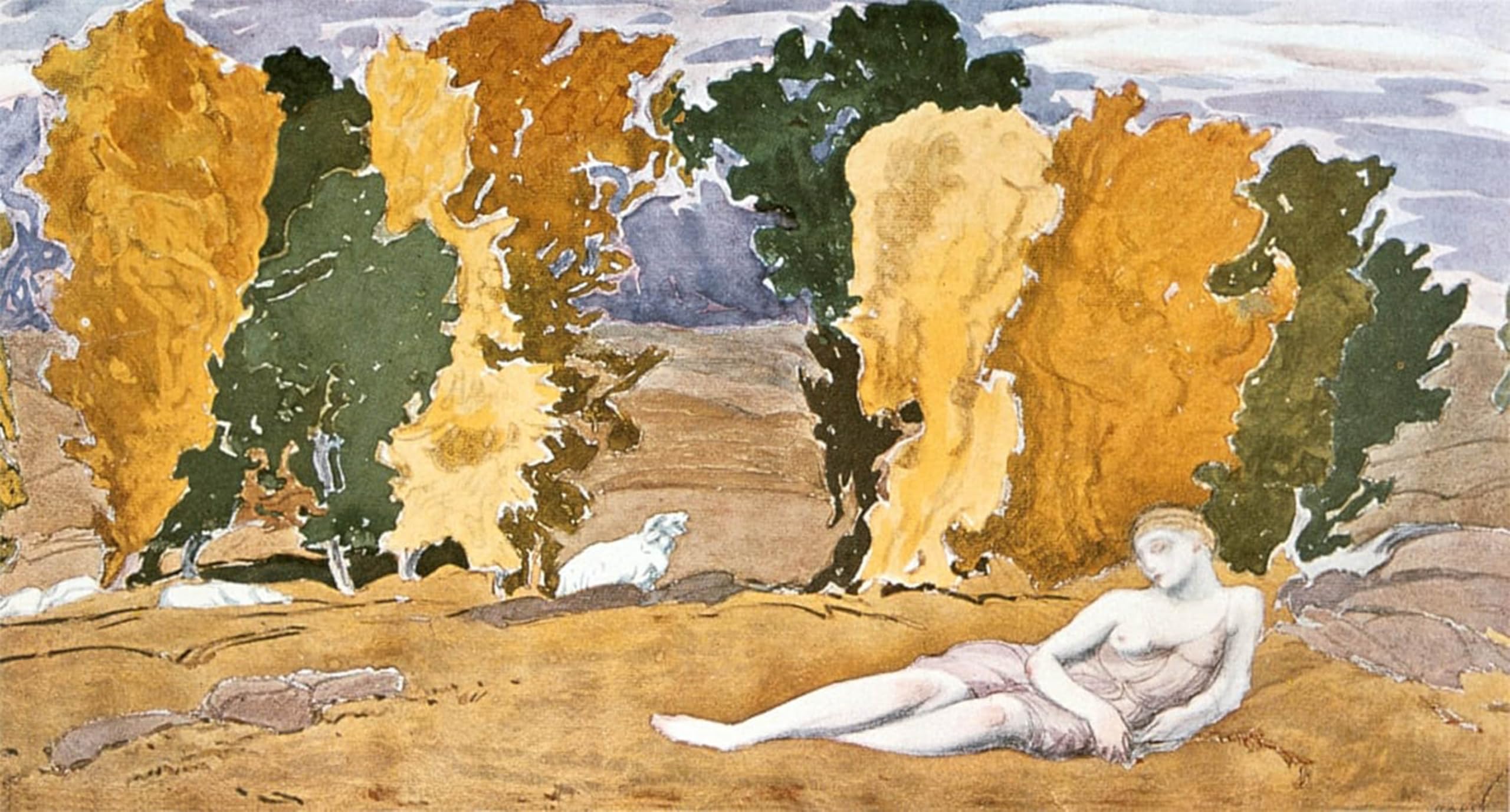 RZHRHJES Abstract Painting Poster Art Print Canvas Print Poster Abandoned Design for a Ballet Russes Production of Ravels Daphnis by Leon Bakst Landscape Canvas Painting for Home Decor 60x90cm