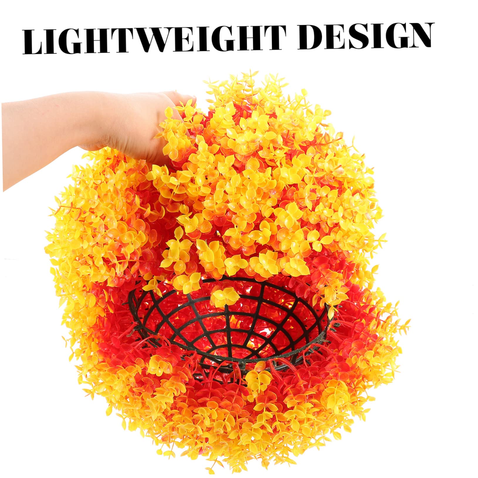 Zerodeko Bola de Plástico de Topiario de Eucalipto Artificial Naranja Ligera para Adorno Interior y Exterior en Bodas y Vida Diaria